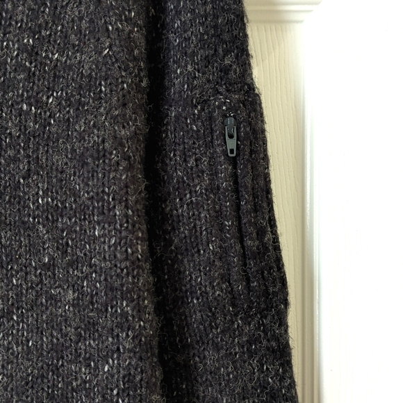 Guess Y2K Vintage Gothic Script Marled Knit Wool Blend Mock Neck Sweater Gray M - Picture 7 of 12